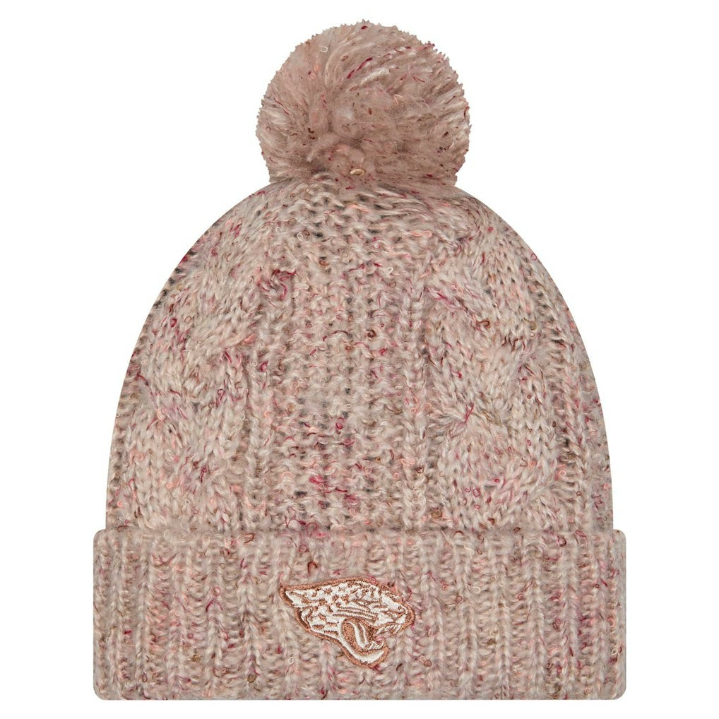 Jacksonville Jaguars Women's Trendy Tone Cuffed Knit Hat with Pom | NFL Hot
