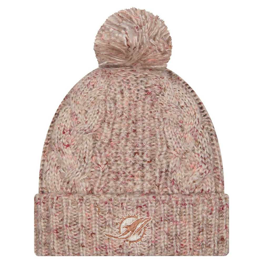 Miami Dolphins Women's Trendy Tone Cuffed Knit Hat with Pom | NFL US