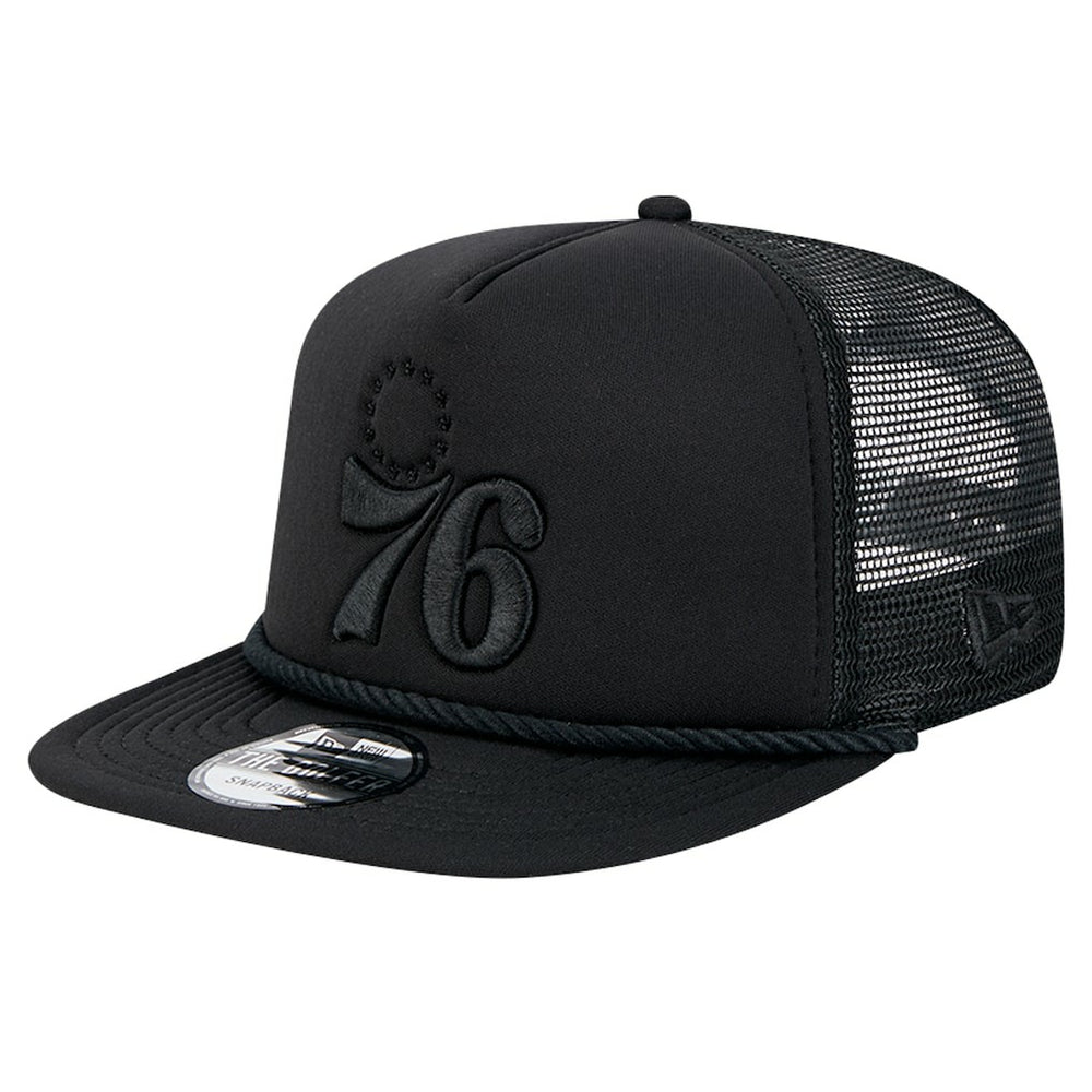 Black Philadelphia 76ers Tone Foam Meshback Golfer Snapback Hat | NBA