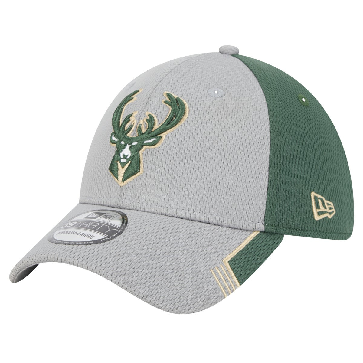 Gray/Hunter Green Milwaukee Bucks Active Trim 39THIRTY Flex Hat | NBA