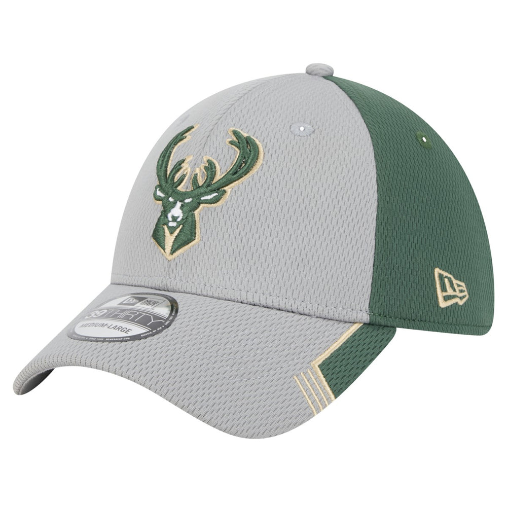 Gray/Hunter Green Milwaukee Bucks Active Trim 39THIRTY Flex Hat | NBA