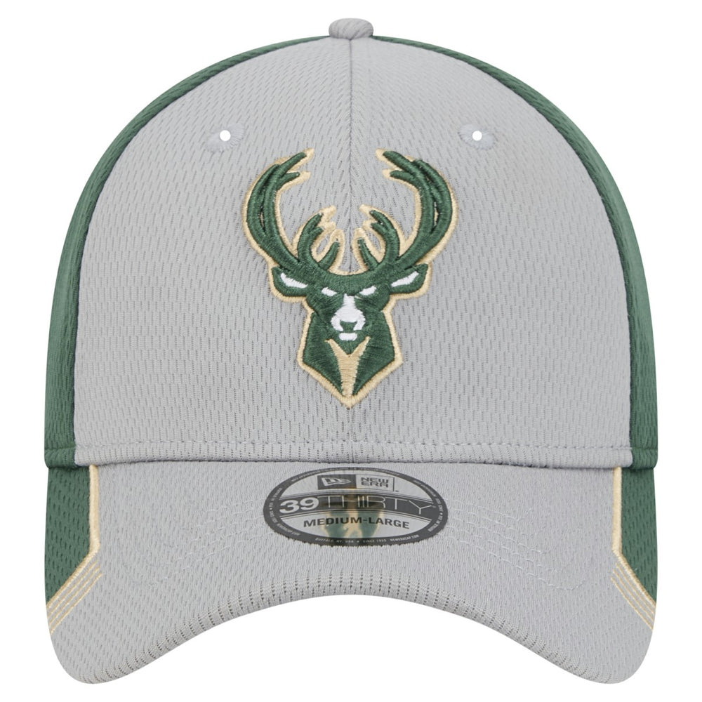 Gray/Hunter Green Milwaukee Bucks Active Trim 39THIRTY Flex Hat | NBA