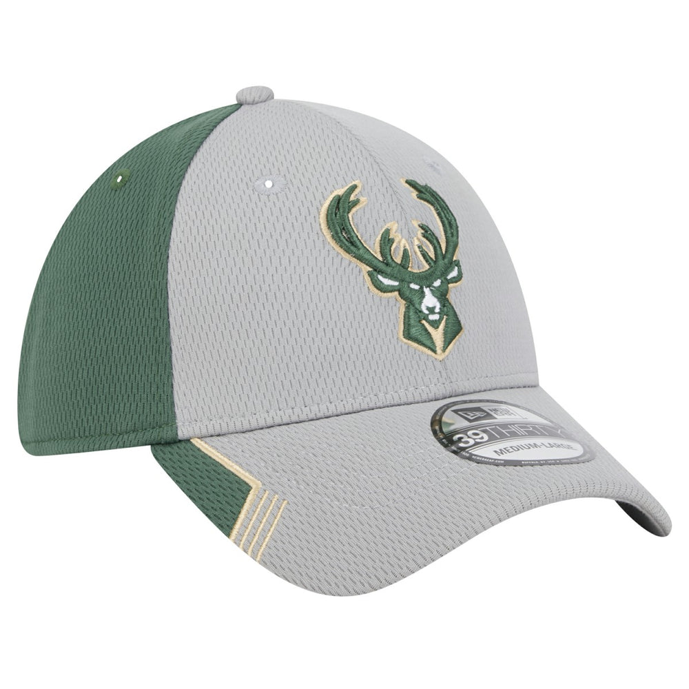 Gray/Hunter Green Milwaukee Bucks Active Trim 39THIRTY Flex Hat | NBA