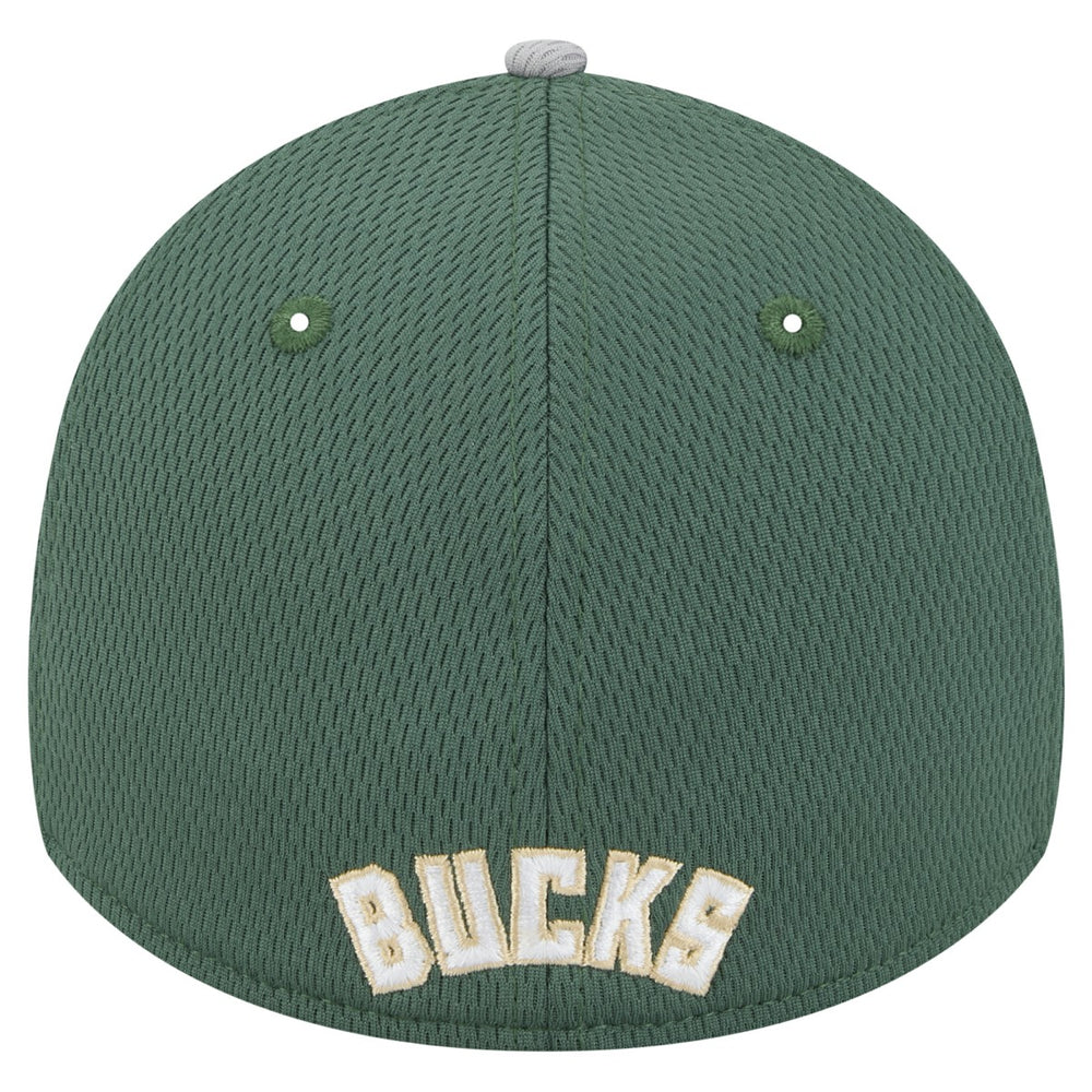 Gray/Hunter Green Milwaukee Bucks Active Trim 39THIRTY Flex Hat | NBA