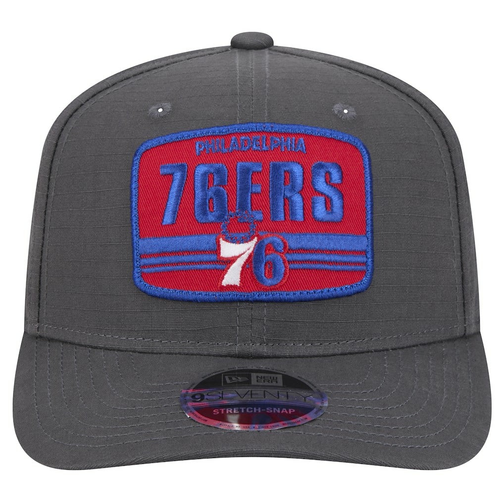 Graphite Philadelphia 76ers Team Elevated Patch 9SEVENTY Adjustable Hat | NBA