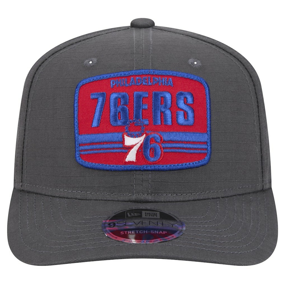 Graphite Philadelphia 76ers Team Elevated Patch 9SEVENTY Adjustable Hat | NBA