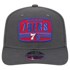 Graphite Philadelphia 76ers Team Elevated Patch 9SEVENTY Adjustable Hat | NBA