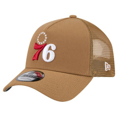 Tan Philadelphia 76ers 9FORTY A-Frame Trucker Adjustable Hat | NBA