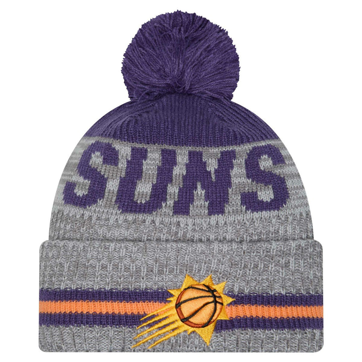 Gray Phoenix Suns Sport Night Runner Cuffed Knit Hat with Pom | NBA