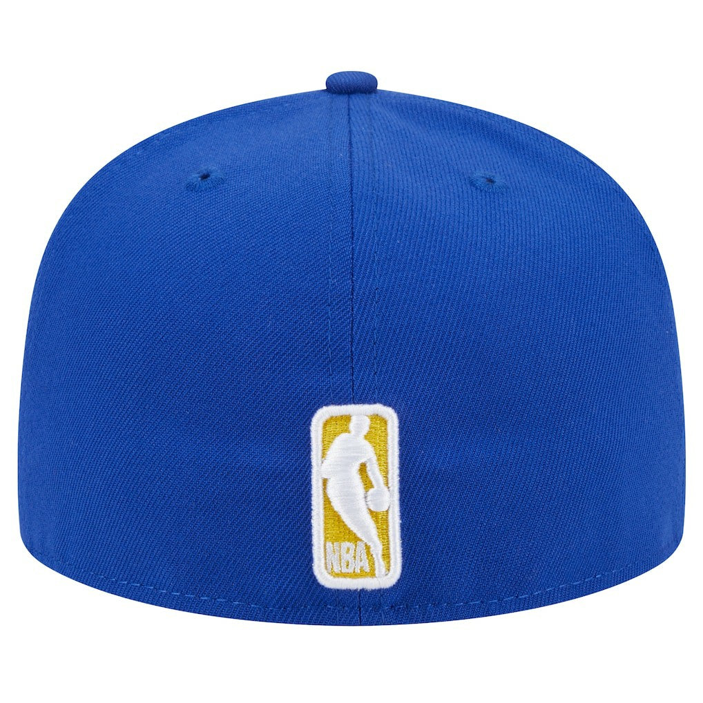 Royal Golden State Warriors Sport Night Script Sided 59FIFTY Fitted Hat sale | NBA