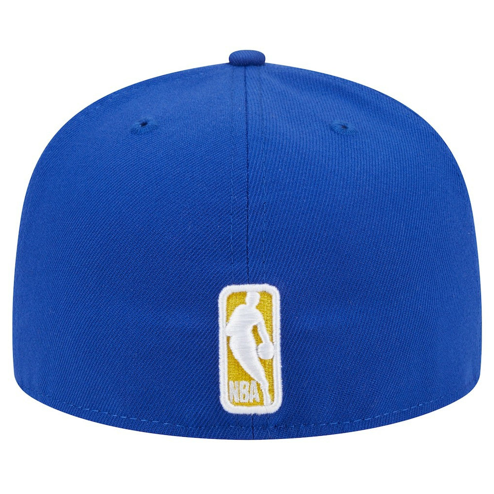 Royal Golden State Warriors Sport Night Script Sided 59FIFTY Fitted Hat sale | NBA