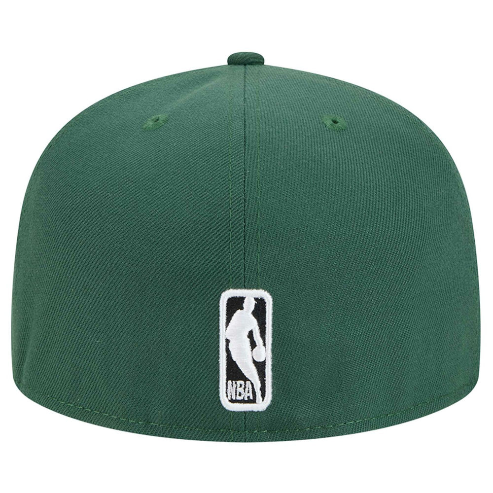 Hunter Green Milwaukee Bucks Sport Night Script Sided 59FIFTY Fitted Hat | NBA