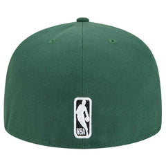 Hunter Green Milwaukee Bucks Sport Night Script Sided 59FIFTY Fitted Hat | NBA