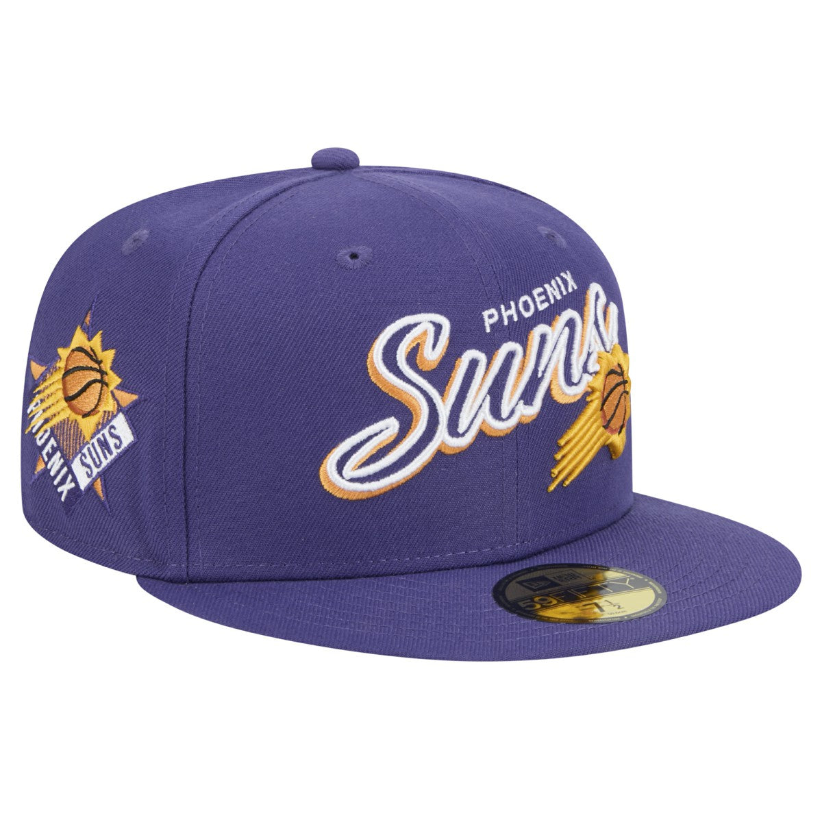 Purple Phoenix Suns Sport Night Script Sided 59FIFTY Fitted Hat | NBA