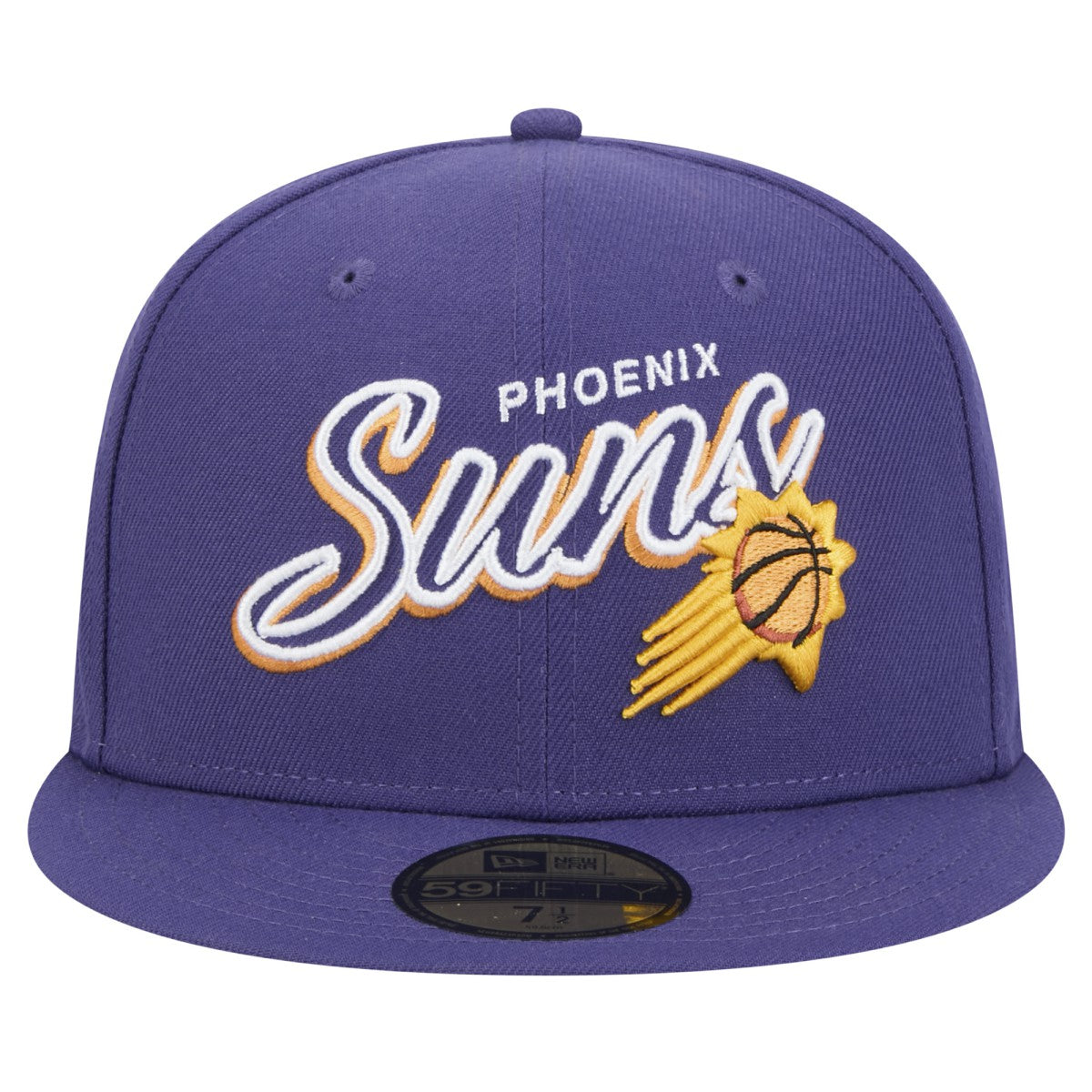 Purple Phoenix Suns Sport Night Script Sided 59FIFTY Fitted Hat | NBA