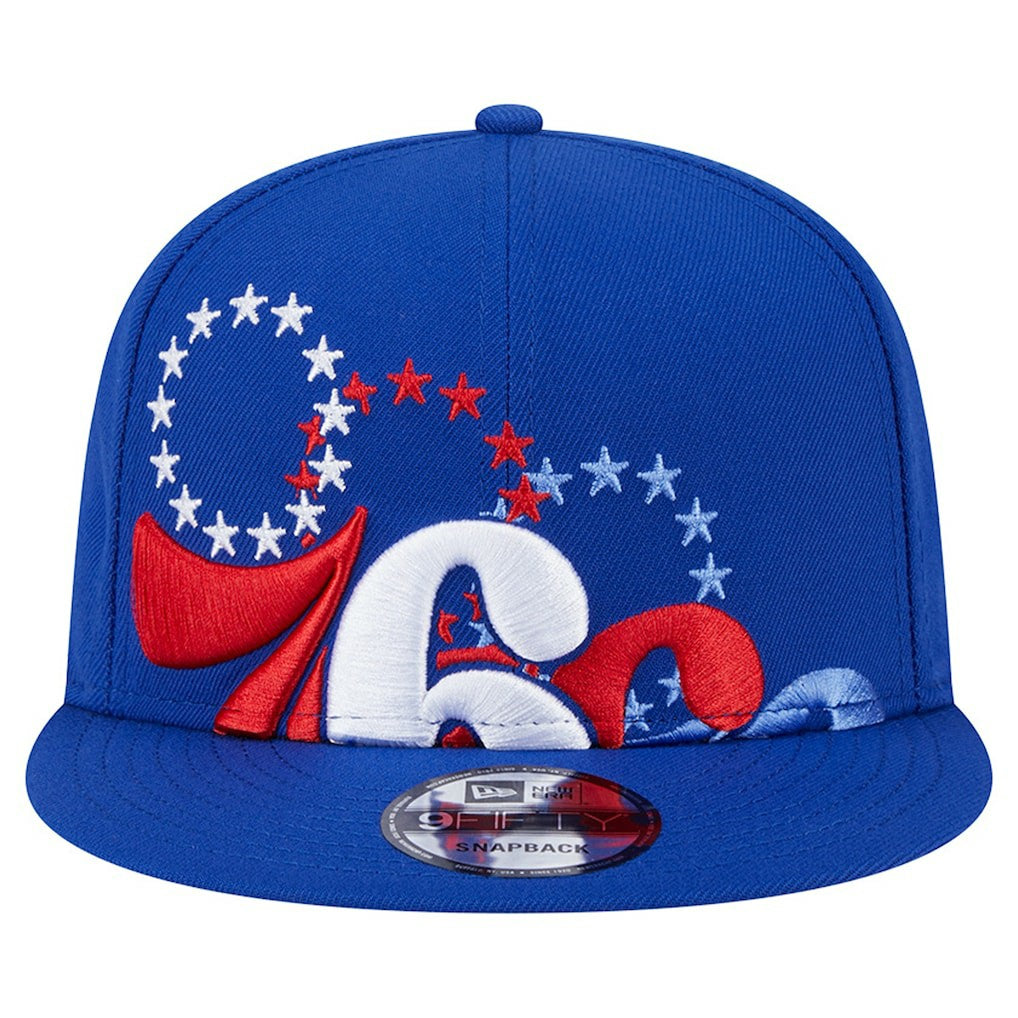 Royal Philadelphia 76ers Sport Night Team Shadow 9FIFTY Snapback Hat | NBA