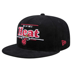Black Miami Heat Throwback Display Corduroy 9FIFTY Snapback Hat | NBA
