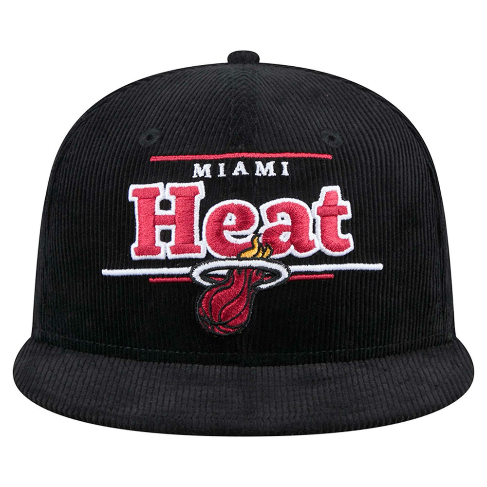 Black Miami Heat Throwback Display Corduroy 9FIFTY Snapback Hat | NBA