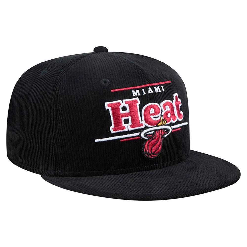 Black Miami Heat Throwback Display Corduroy 9FIFTY Snapback Hat | NBA