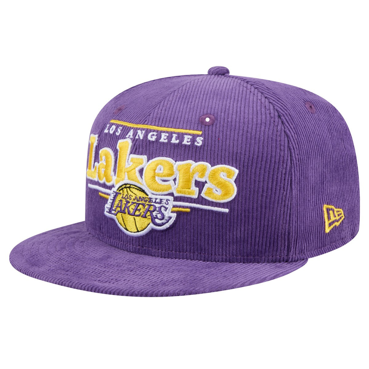 Purple Los Angeles Lakers Throwback Display Corduroy 9FIFTY Snapback Hat | NBA