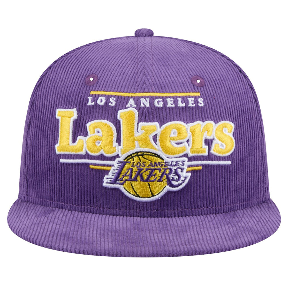 Purple Los Angeles Lakers Throwback Display Corduroy 9FIFTY Snapback Hat | NBA