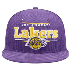 Purple Los Angeles Lakers Throwback Display Corduroy 9FIFTY Snapback Hat | NBA