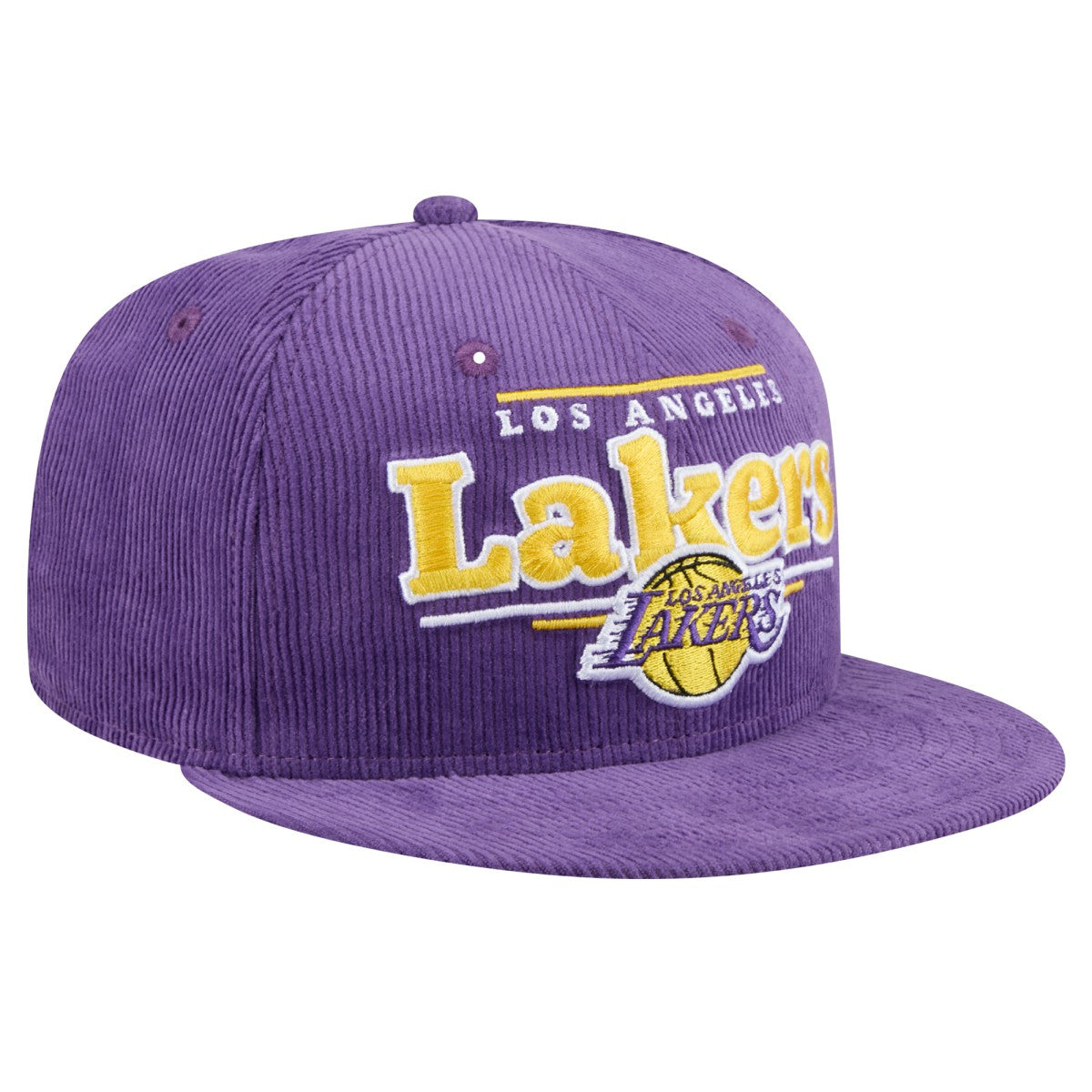 Purple Los Angeles Lakers Throwback Display Corduroy 9FIFTY Snapback Hat | NBA