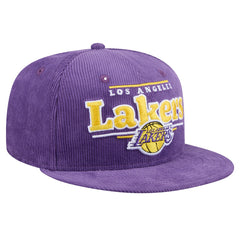 Purple Los Angeles Lakers Throwback Display Corduroy 9FIFTY Snapback Hat | NBA