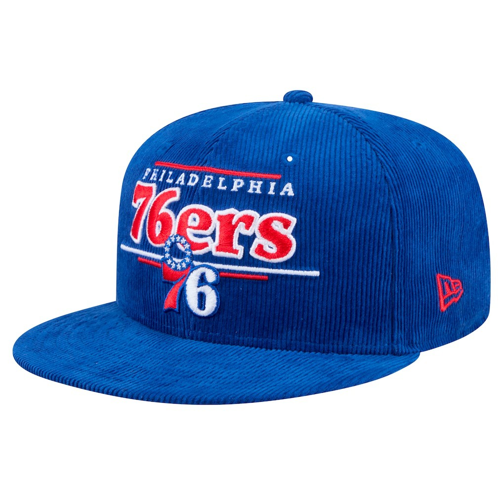 Royal Philadelphia 76ers Throwback Display Corduroy 9FIFTY Snapback Hat | NBA
