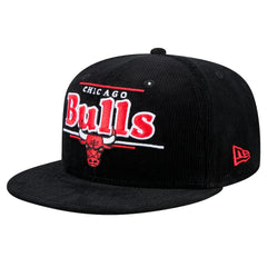 Black Chicago Bulls Throwback Display Corduroy 9FIFTY Snapback Hat | NBA