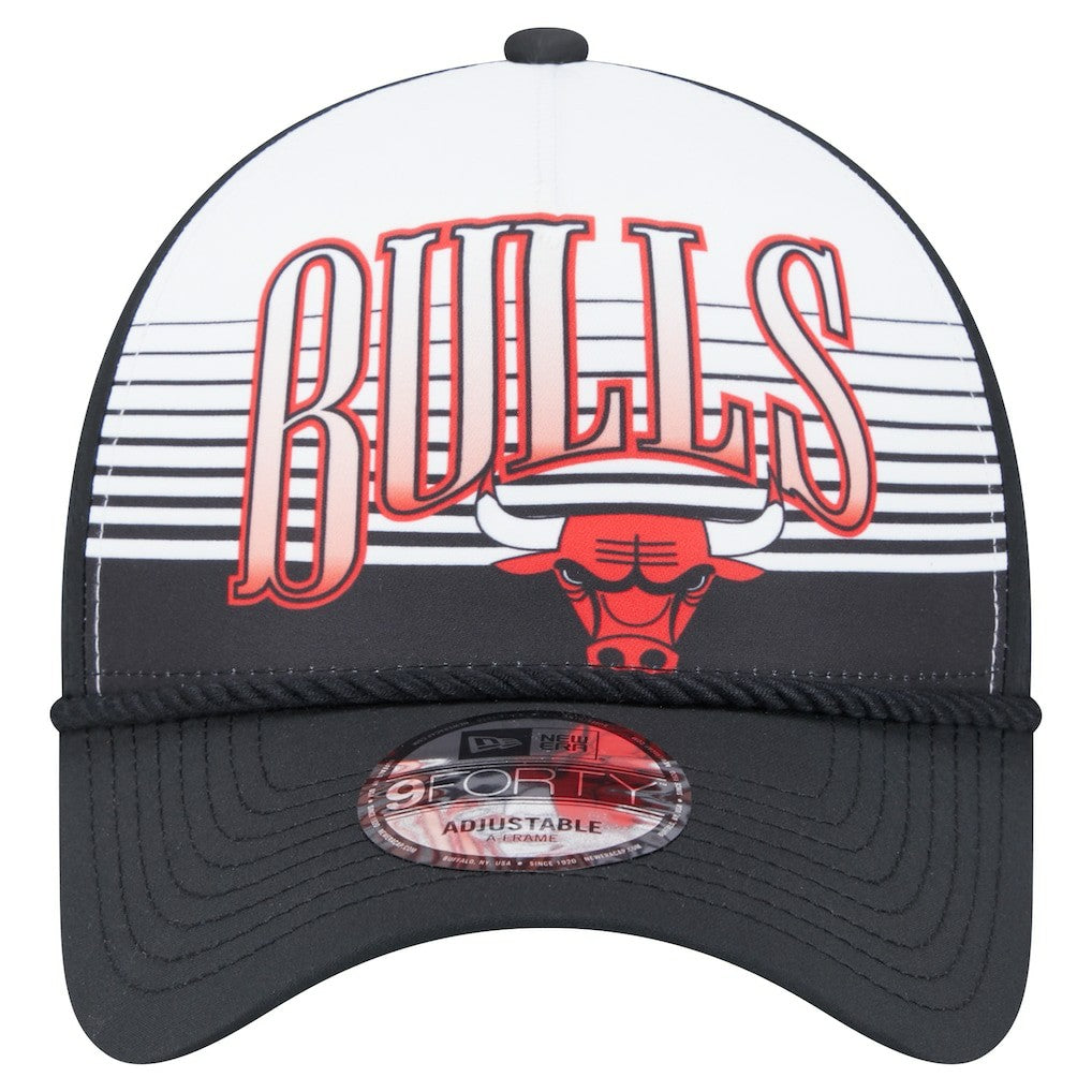 Chicago Bulls Black Throwback Gradient A-Frame 9FORTY Adjustable Hat | NBA