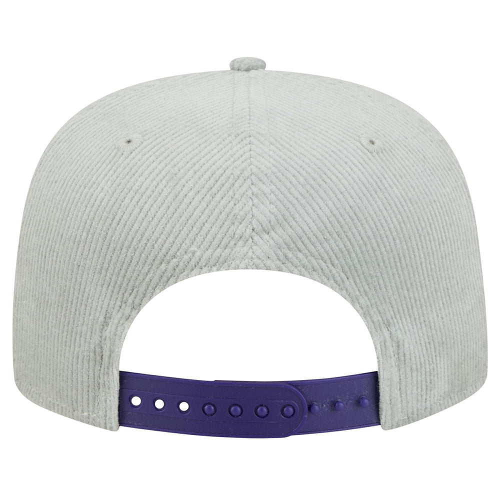 Gray Los Angeles Lakers Throwback Corduroy Golfer Snapback Hat | NBA
