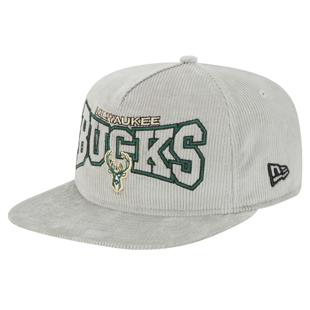 Gray Milwaukee Bucks Throwback Corduroy Golfer Snapback Hat | NBA