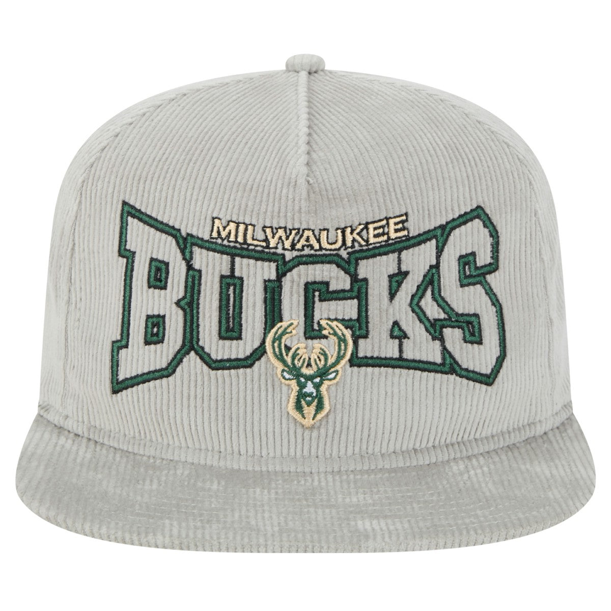 Gray Milwaukee Bucks Throwback Corduroy Golfer Snapback Hat | NBA
