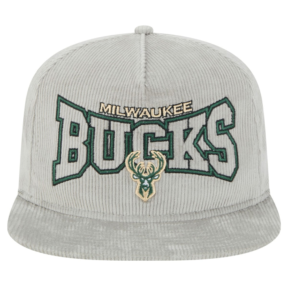 Gray Milwaukee Bucks Throwback Corduroy Golfer Snapback Hat | NBA