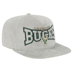 Gray Milwaukee Bucks Throwback Corduroy Golfer Snapback Hat | NBA