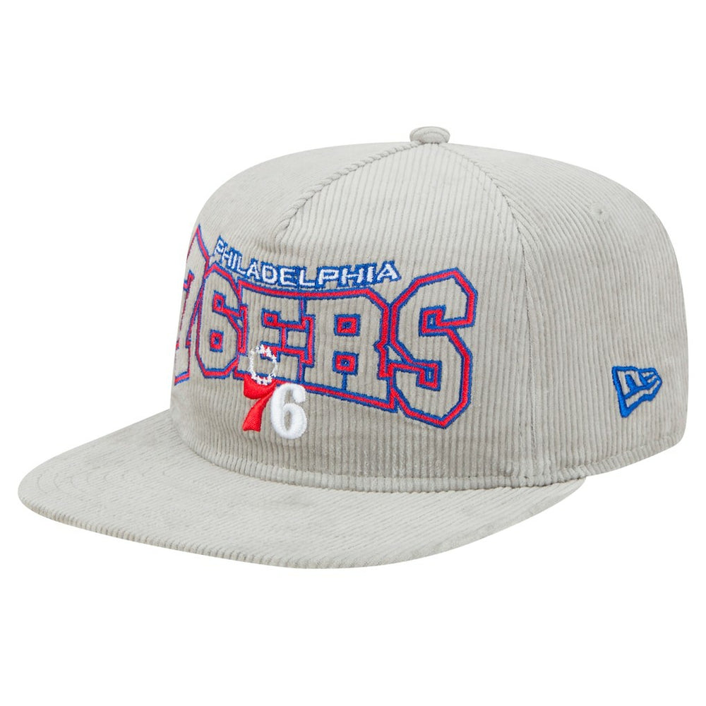 Gray Philadelphia 76ers Throwback Corduroy Golfer Snapback Hat | NBA