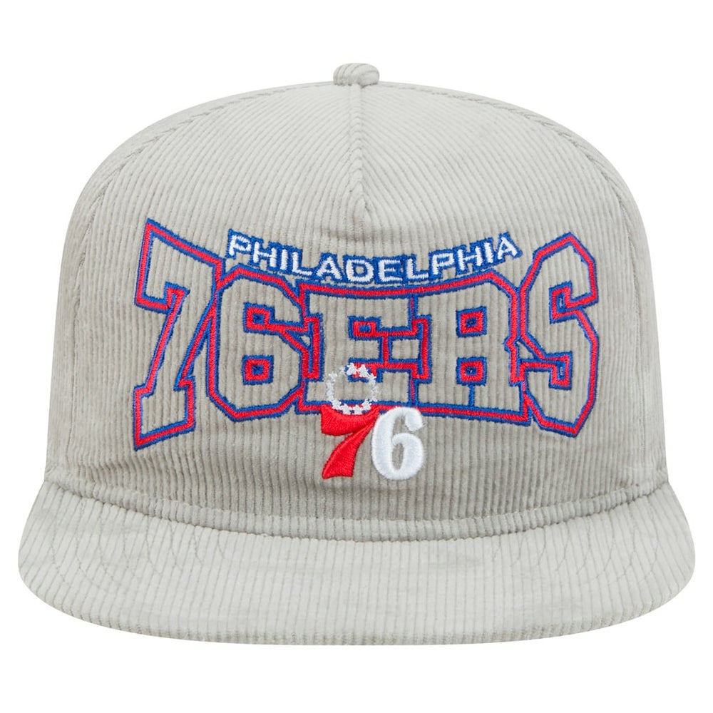 Gray Philadelphia 76ers Throwback Corduroy Golfer Snapback Hat | NBA