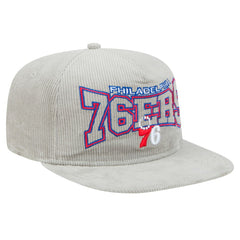 Gray Philadelphia 76ers Throwback Corduroy Golfer Snapback Hat | NBA