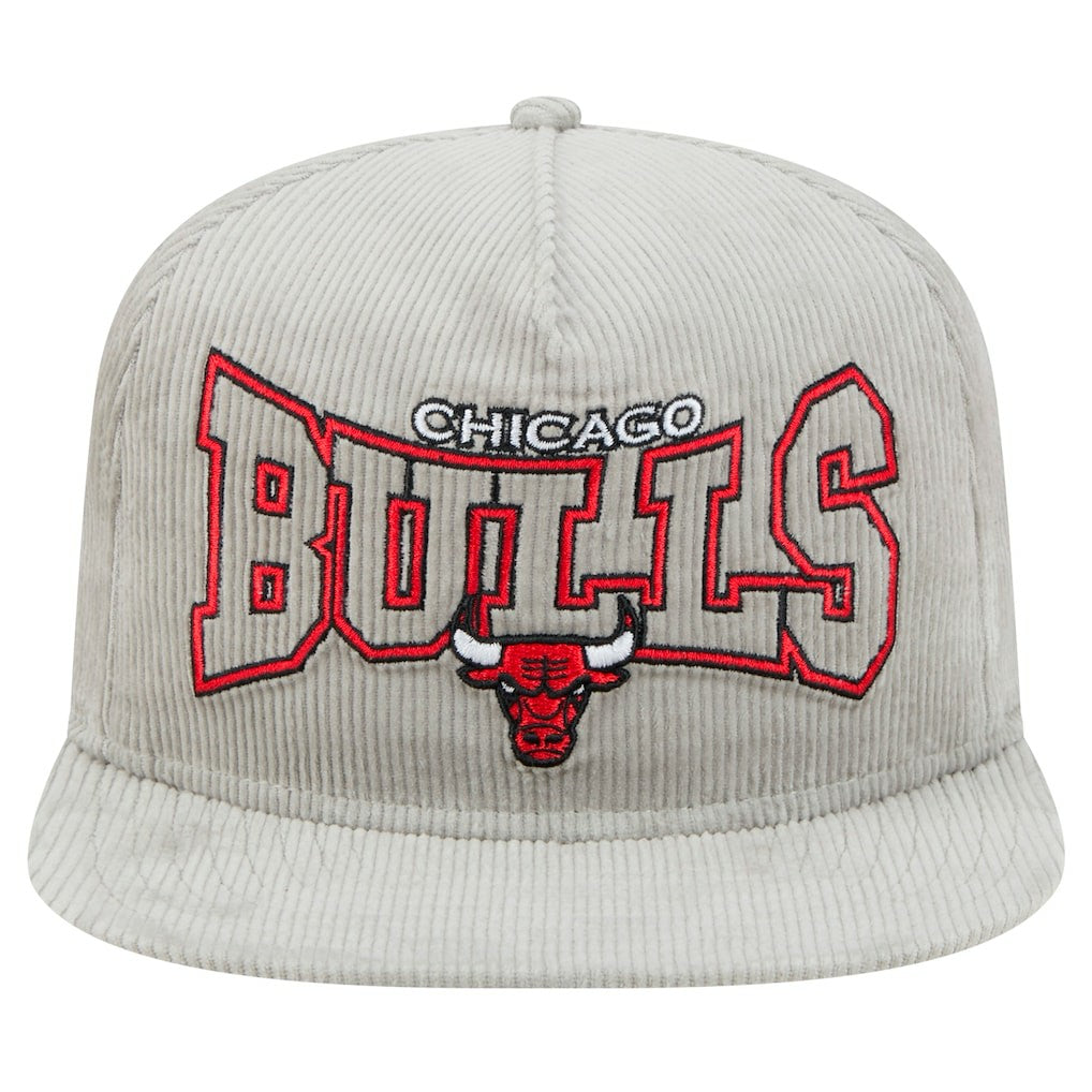 Gray Chicago Bulls Throwback Corduroy Golfer Snapback Hat | NBA