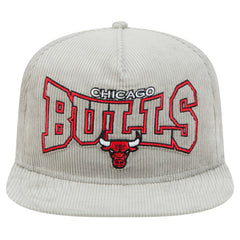 Gray Chicago Bulls Throwback Corduroy Golfer Snapback Hat | NBA