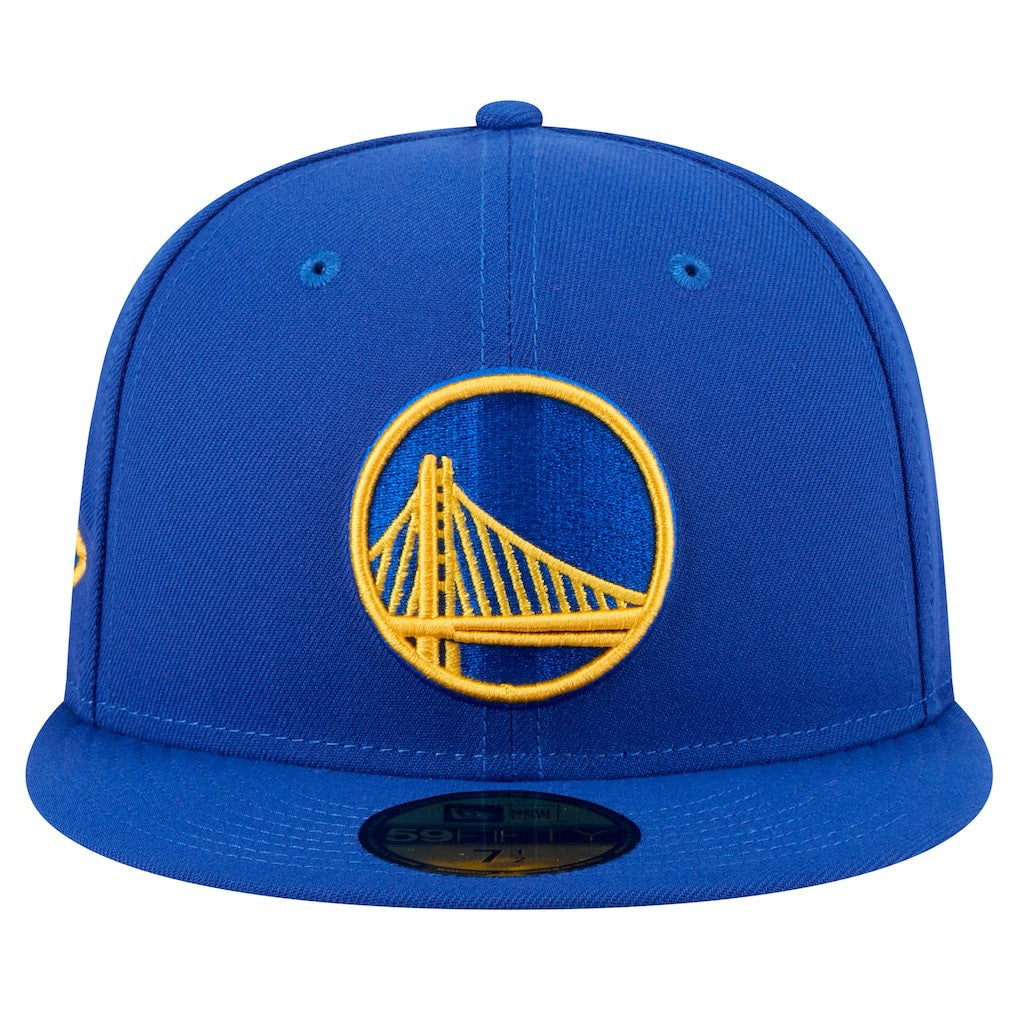 Royal Golden State Warriors Throwback Pennant 59FIFTY Fitted Hat sale | NBA