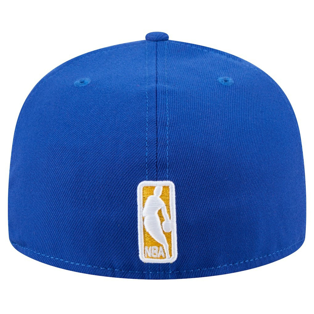 Royal Golden State Warriors Throwback Pennant 59FIFTY Fitted Hat sale | NBA