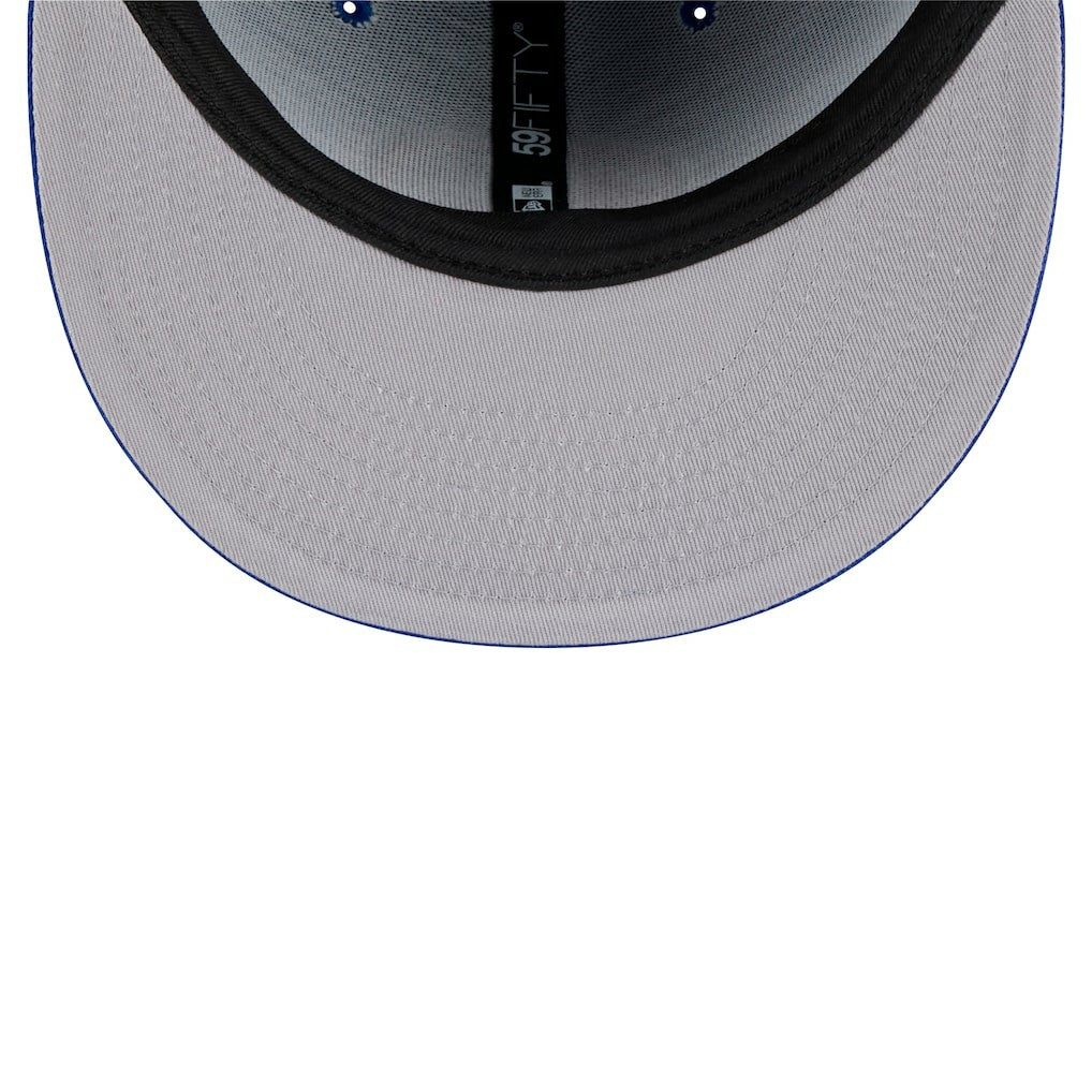 Royal Golden State Warriors Throwback Pennant 59FIFTY Fitted Hat sale | NBA