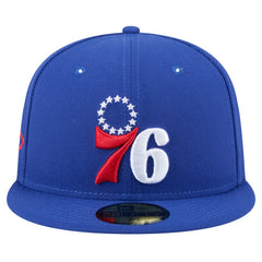 Royal Philadelphia 76ers Throwback Pennant 59FIFTY Fitted Hat | NBA
