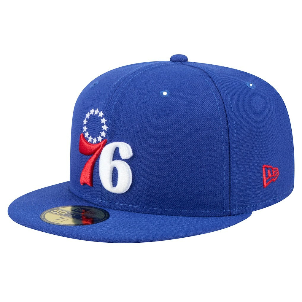 Royal Philadelphia 76ers Throwback Pennant 59FIFTY Fitted Hat | NBA