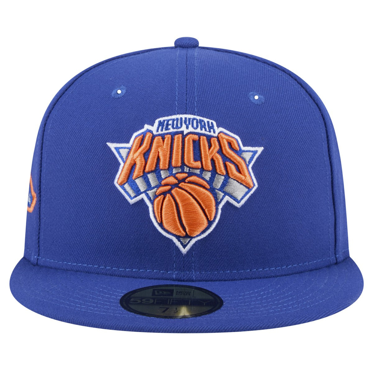 Blue New York Knicks Throwback Pennant 59FIFTY Fitted Hat | NBA