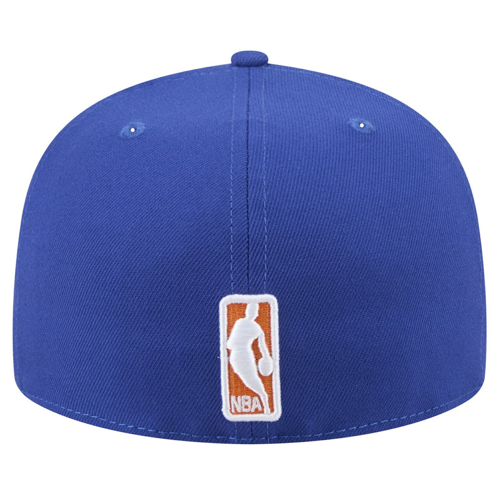 Blue New York Knicks Throwback Pennant 59FIFTY Fitted Hat | NBA