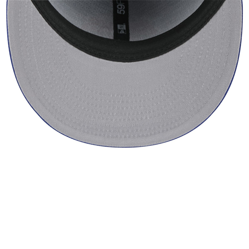 Blue New York Knicks Throwback Pennant 59FIFTY Fitted Hat | NBA