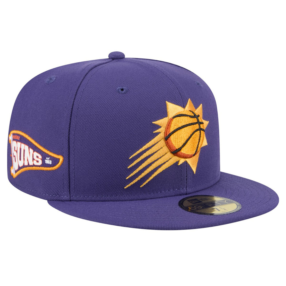 Purple Phoenix Suns Throwback Pennant 59FIFTY Fitted Hat | NBA